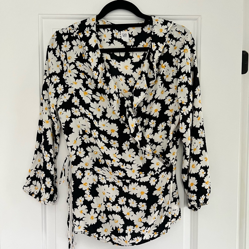 Gap Floral Wrap Blouse